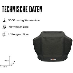 Produktbild für Grillabdeckung Grillfürst 18-096, aus Gewebematerial, schwarz