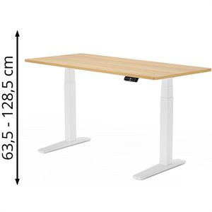 Schreibtisch FlexiSpot E7W-Pro 2026, ahorn / weiß