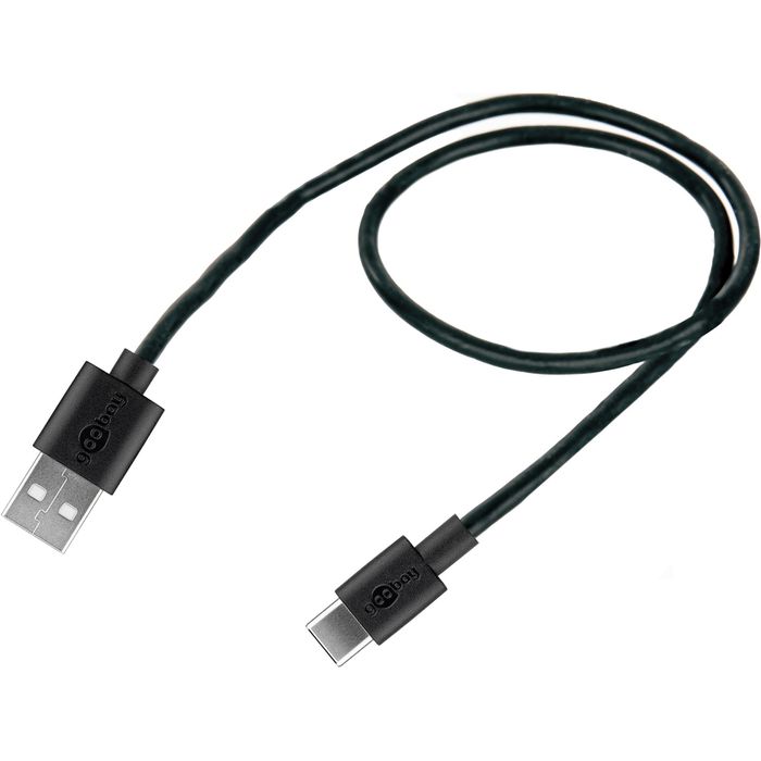 Goobay Ladekabel 59118, schwarz, USB A auf USB C, 0,5m – Böttcher AG