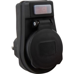 Steckdosenadapter McPower schwarz, mit Schalter