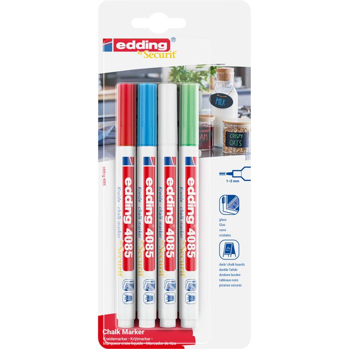 Uni PWE-5M Kreidemarker – Whiteboard Marker Nicht Permanent – In Gold, Silber & Weiss – 3er Set Für Tafeln & Fenster