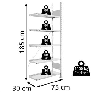 Produktbild für Anbauregal META-Regalbau 200177997, Aktenregal
