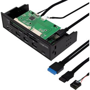 Produktbild für Kartenleser LogiLink UA0341, 8 in 1, 9-Pin/20- Mainboard