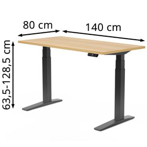 Produktbild für Schreibtisch FlexiSpot E7B-Pro 2026, ahorn / schwarz