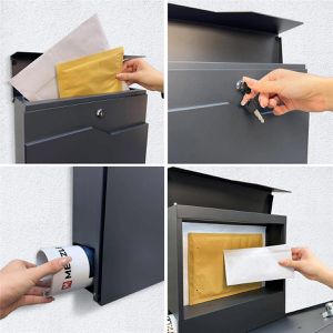 Produktbild für Briefkasten Metzler Hoffmann, grau, aus Stahl