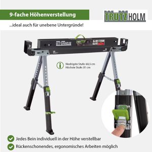 Produktbild für Arbeitsbock Trutzholm 28516901,Sägebock 2.0 DELUXE, bis 1300kg