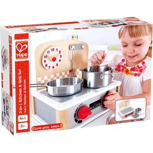 Produktbild für Kinderküche Hape E3151 2-in-1 Küchen- &amp; Grill-Set