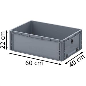 Produktbild für Eurobox AUER EG SKS 64/22 HG, grau, mit Acrylglas-Sichtklappe
