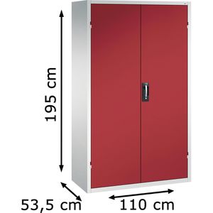 Produktbild für Magazinschrank CP-Möbel Serie 13, grau / rot