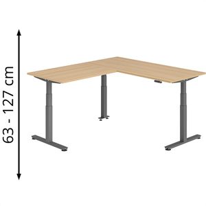 Schreibtisch Hammerbacher XDSMW, eiche / graphit