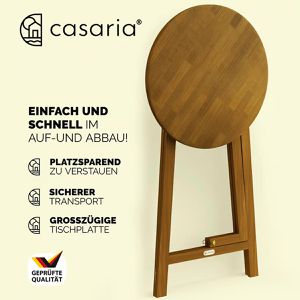 Produktbild für Stehtisch CASARIA 106784, akazie, Ø 80 cm, klappbar