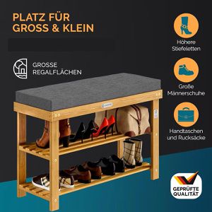 Produktbild für Schuhbank CASARIA 109679, braun, aus Holz