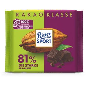 Ritter-Sport Tafelschokolade Die Starke 81% Ghana, 100g
