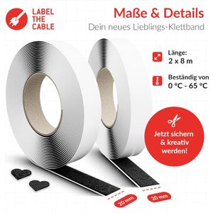 Produktbild für Klettband Label-the-cable Easy Tape Strap, schwarz