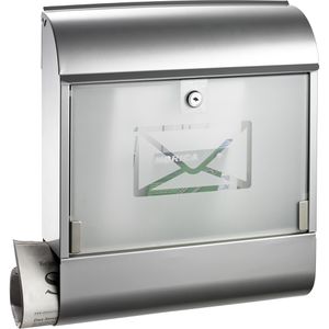 Produktbild für Briefkasten Alco 8608, silber, aus Stahl