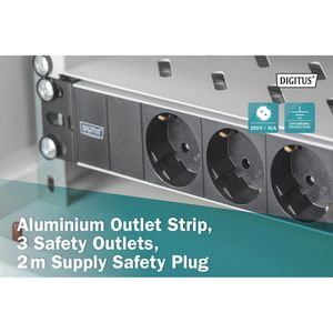 Produktbild für Steckdosenleiste Digitus mit 2m Kabel