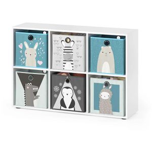 Produktbild für Bücherregal Vicco 13302, weiß, mit 6 Faltboxen
