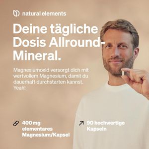 Produktbild für Magnesium natural-elements Oxid, 90 Kapseln
