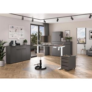 Produktbild für Schreibtisch Germania Profi 3.0, 8024-569, graphit / weiß
