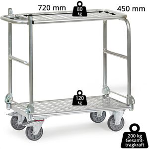 Produktbild für Tischwagen Fetra 1180, aus Aluminium, klappbar