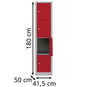 Produktbild für Schließfachschrank Lüllmann 523414, rot