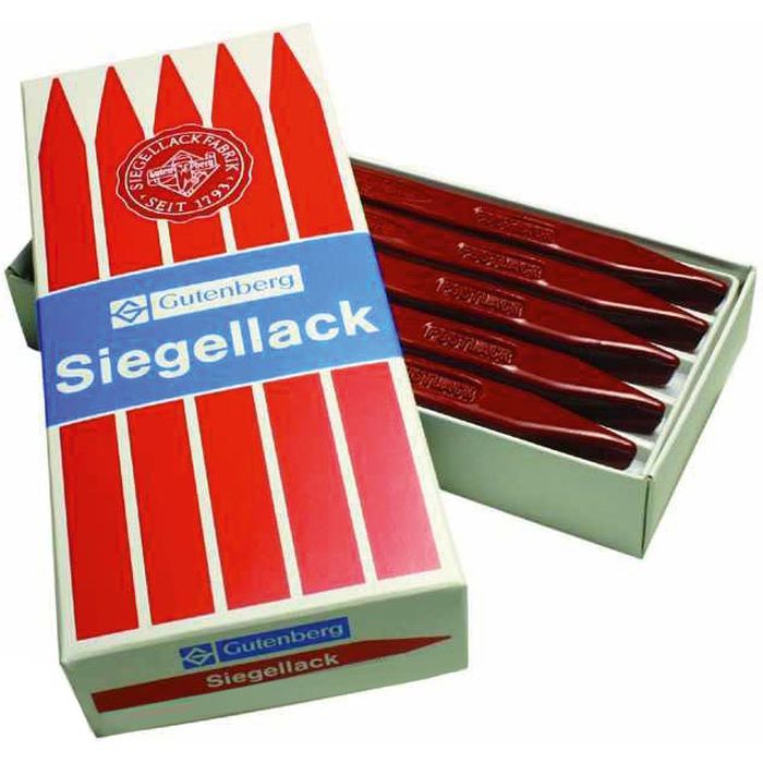 Gutenberg Siegellack 40001 rot Urkundenlack auf glatten Papieren 10 Stangen