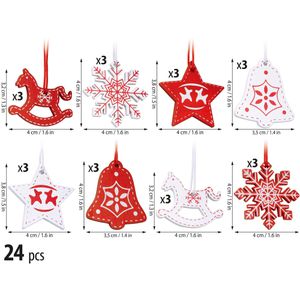 Produktbild für Weihnachtsbaumschmuck BRUBAKER 8028, rot/weiß, 3-4 cm