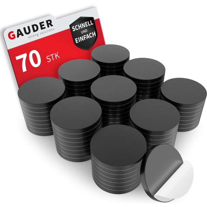 Gauder Magnetplättchen Punkte, Ø 18 mm, selbstklebend, schwarz, 70 Stück –  Böttcher AG