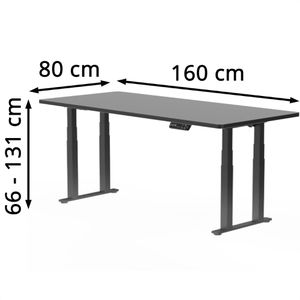Produktbild für Schreibtisch FlexiSpot E7B Plus, schwarz / schwarz