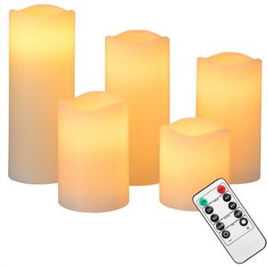 LED-Kerze Deuba Echtwachs creme