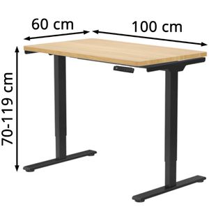 Produktbild für Schreibtisch FlexiSpot E1B Pro, ahorn / schwarz