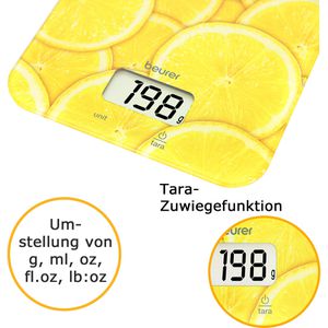 Beurer Küchenwaage KS 19 Lemon, – Böttcher 5kg, AG Teilung bis 1g digital, gelb
