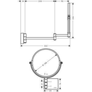Produktbild für Kosmetikspiegel hansgrohe AddStoris 41791000, verchromt