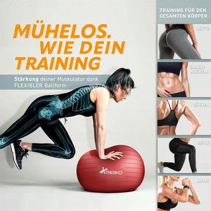 Produktbild für Gymnastikball Tresko Anti-Burst, mit Luftpumpe