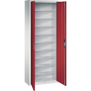 Magazinschrank CP-Möbel Serie 13, grau / rot