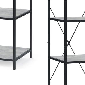 Produktbild für Bücherregal Vicco Fyrk, schwarz / beton grau