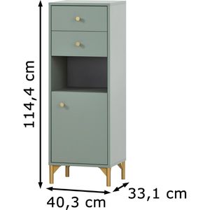 Produktbild für Badschrank Schildmeyer Ando 154267, mit 4 Füßen, pistazie