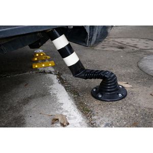 Produktbild für Absperrpfosten Schake 412284BS, schwarz/weiß, aus Kunststoff