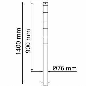 Produktbild für Absperrpfosten Schake 476BG, schwarz/gelb, aus Metall