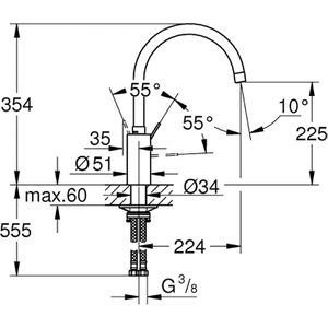 Produktbild für Küchenarmatur GROHE Eurosmart Cosmopolitan, chrom