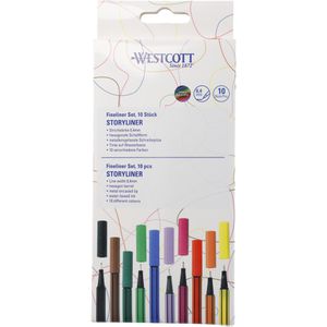 Westcott Fineliner STORYLINER, E-744256 00, Strichbreite 0,4 mm, farbig sortiert, 10 Stück