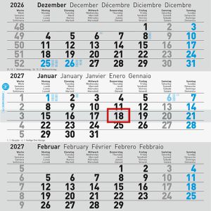 Produktbild für 4-Monatskalender Glocken 5070242007, mit Ferienübersicht