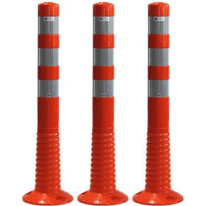 Produktbild für Absperrpfosten UvV Flex Premium 75, orange/weiß, Kunststoff