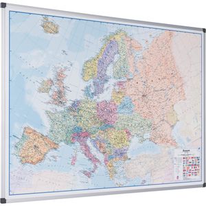 Produktbild für Europakarte Bi-Office MAP0100402, mit Aluminiumrahmen