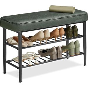 Produktbild für Schuhbank Vasagle EKHO, schwarz / grün, aus Metall