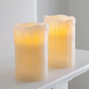 Produktbild für LED-Kerze lights4fun Echtwachs creme