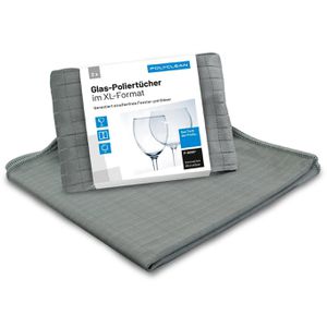 Fenstertuch Polyclean Glas-Poliertuch XL-Format, 2 Stück