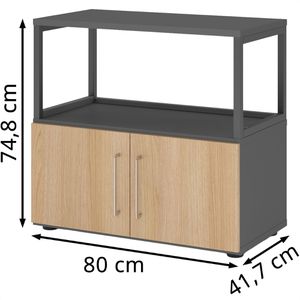 Produktbild für Kombischrank Hammerbacher FW28T1RG, graphit / eiche