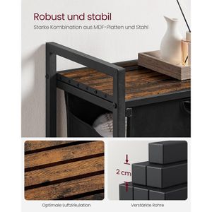 Produktbild für Wäschekorb Vasagle BLH101B01, braun/schwarz