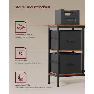Produktbild für Schreibtisch Vasagle LWD097B01, braun / schwarz